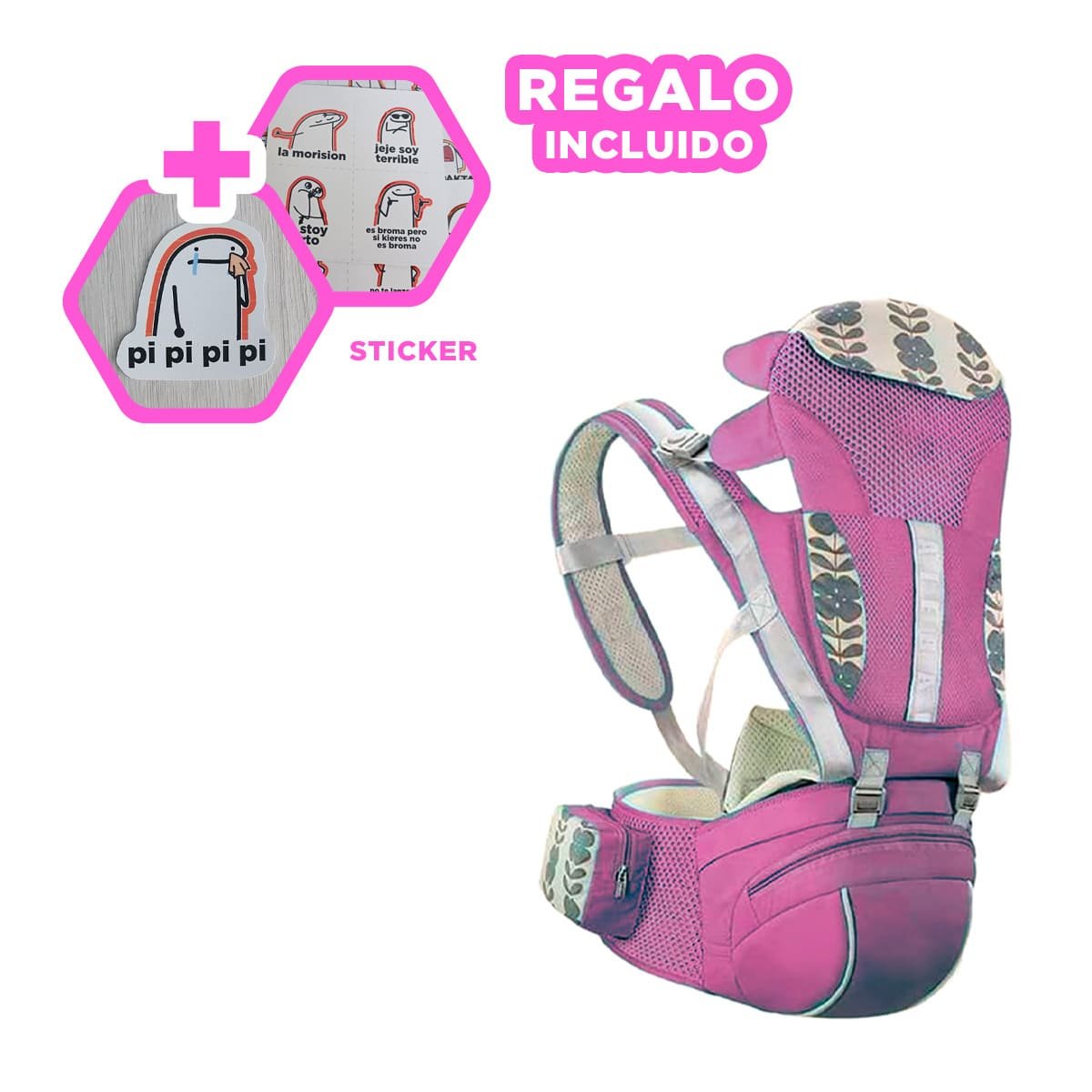 CARGADOR MULTIPOSICION 3 EN 1 ROSADO ESTABLE CON SUJECION FIRME Y+REGALO STICKER - 1