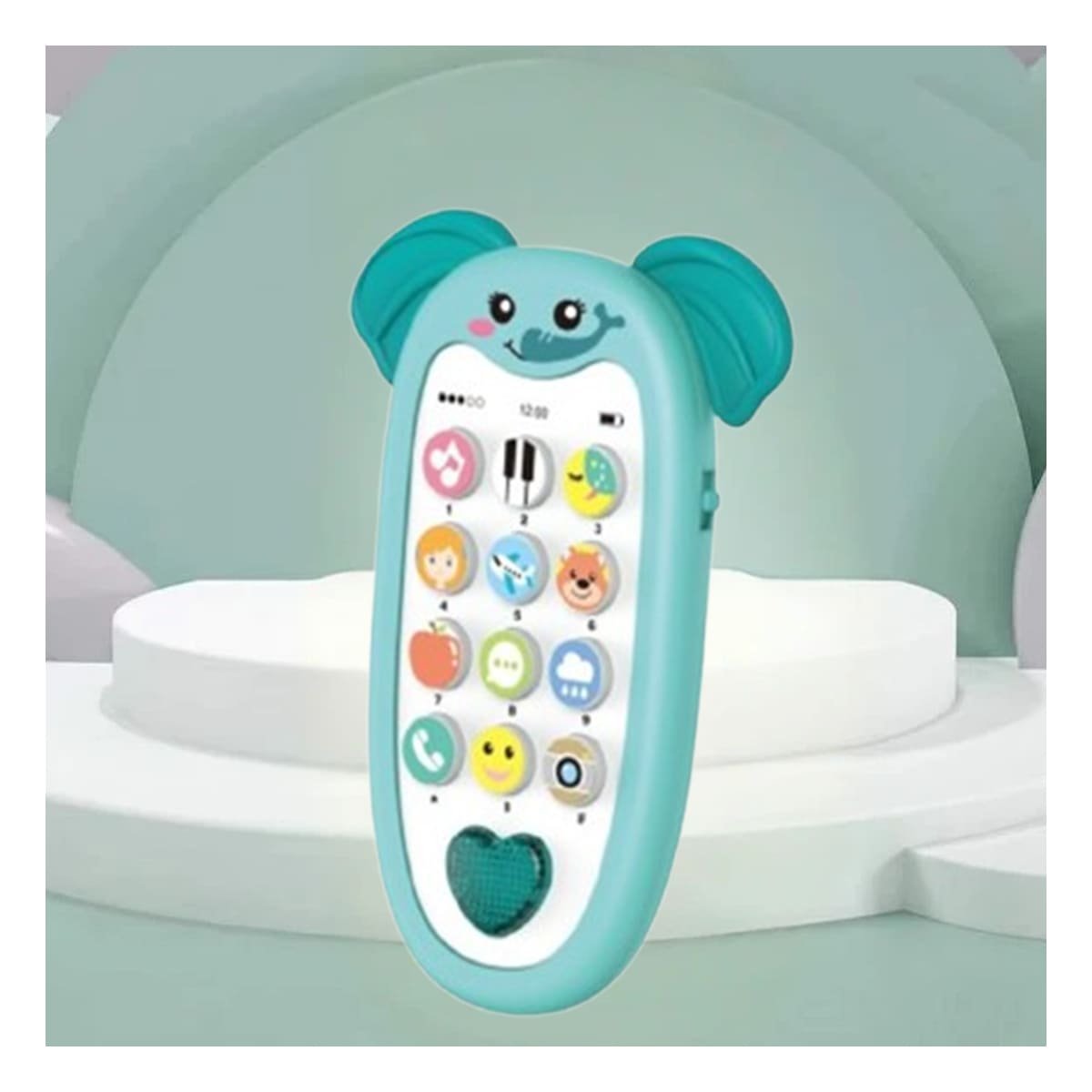 PACK6 SMARTPHONE DIDACTICO ELEFANTE BILINGUE VERDE AGUA MUSICAL COMPACTO Y+PAPEL REGALO - 5