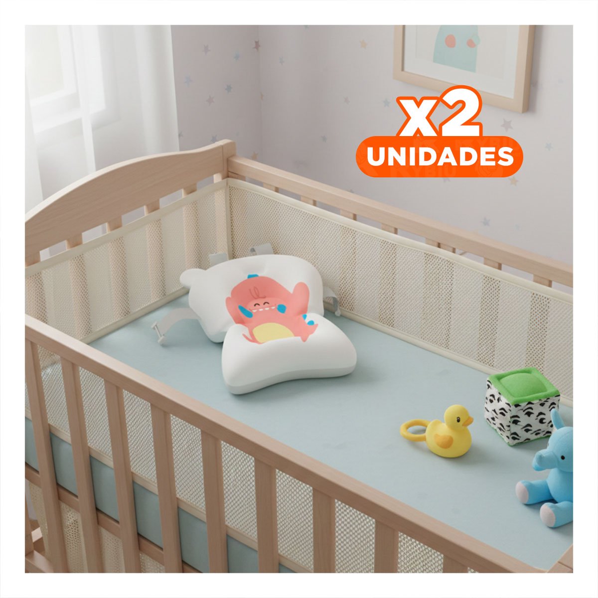 PACK2 ALMOHADA DE BANERA CON FORMA DINOSAURIO ROSADO BLANCO COMODA Y+REGALO STICKER - 1