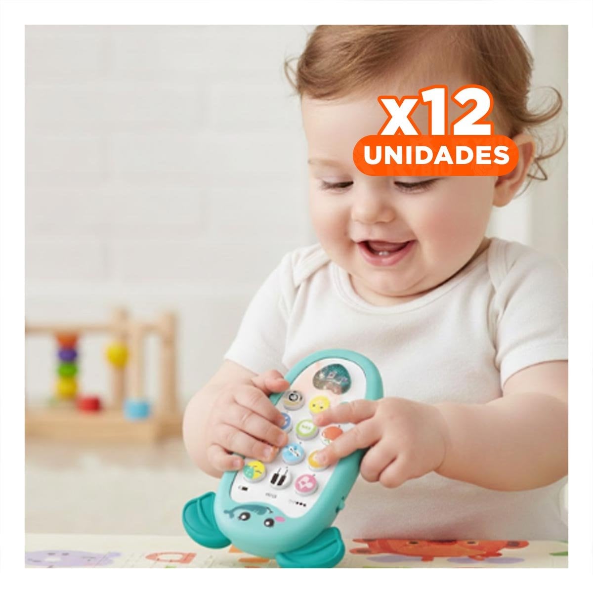PACK12 MOVIL RECREATIVO ELEFANTE BILINGUE VERDE AGUA MUSICAL ATRACTIVO - 1