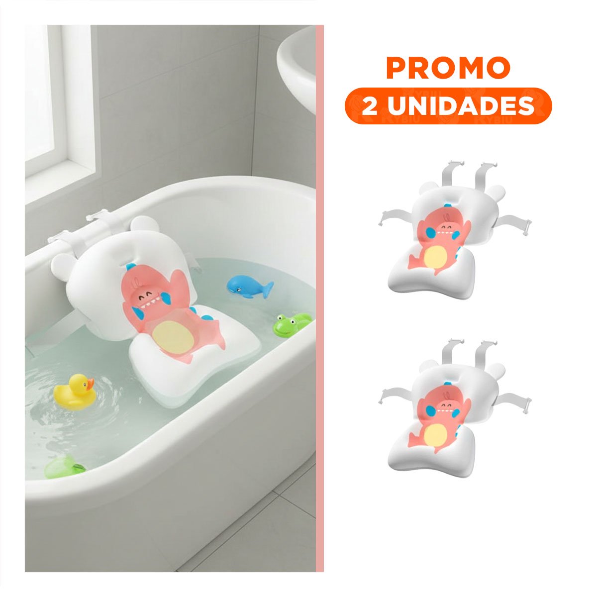PACK2 ASIENTO DINOSAURIO ROSADO BLANCO PARA BANERA CON SUPERFICIE SUAVE - 1