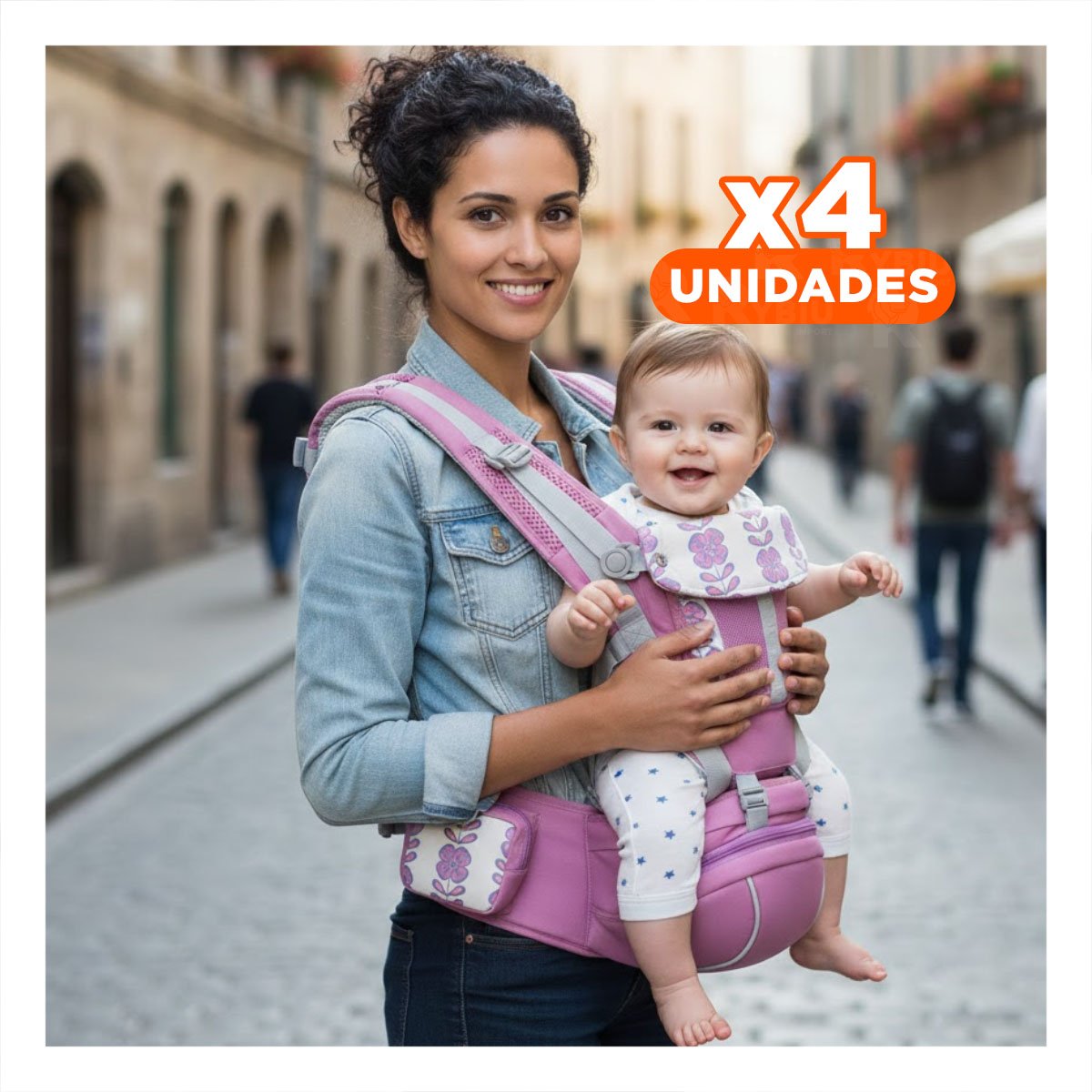 PACK4 ARNES DE PASEO 3 EN 1 ROSADO AJUSTABLE CON SOPORTE SEGURO - 1