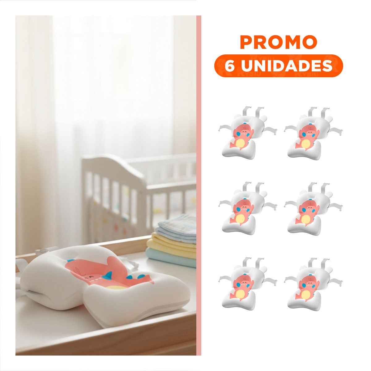 PACK6 COJIN MODELO DINOSAURIO ROSADO BLANCO PARA BANERA INFANTIL - 1