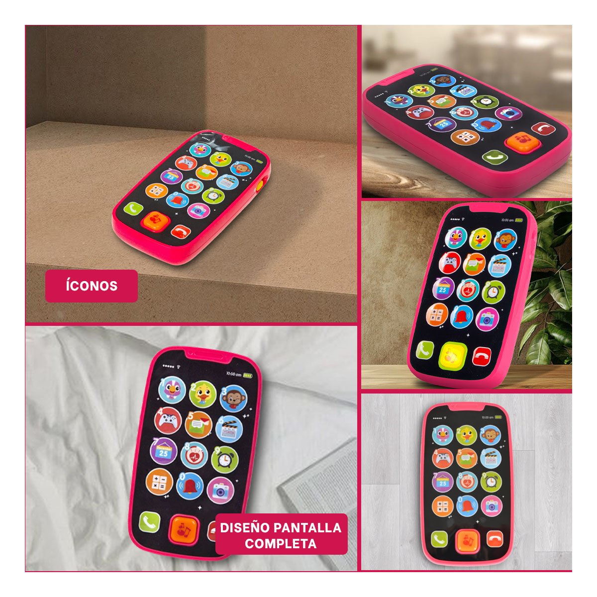 MOVIL INTERACTIVO ROJO MUSICAL CREATIVO PARA DESARROLLO AUDITIVO Y+POST IT - 5