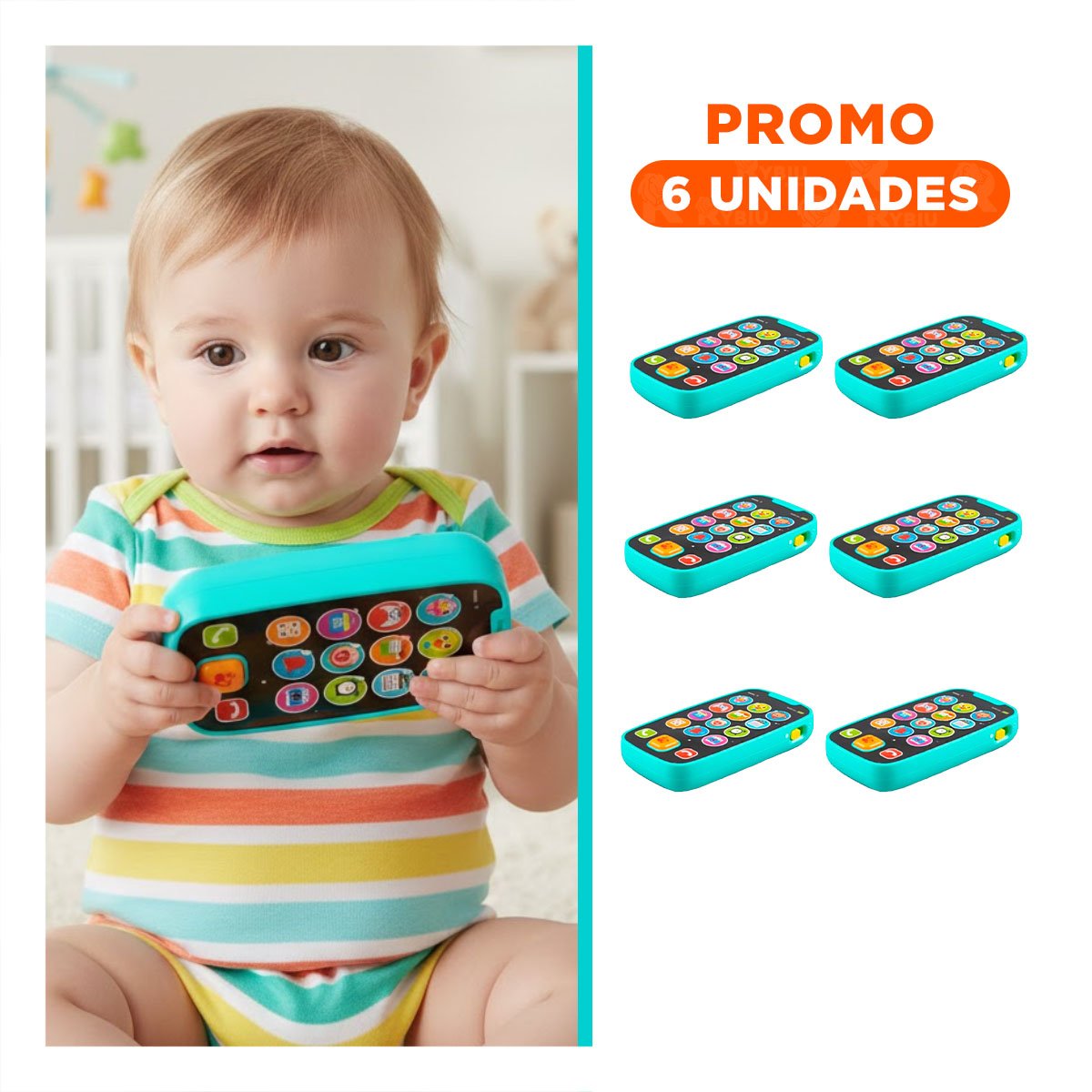 PACK6 TELEFONO MUSICAL CELESTE PARA JUEGO IMAGINATIVO - 1