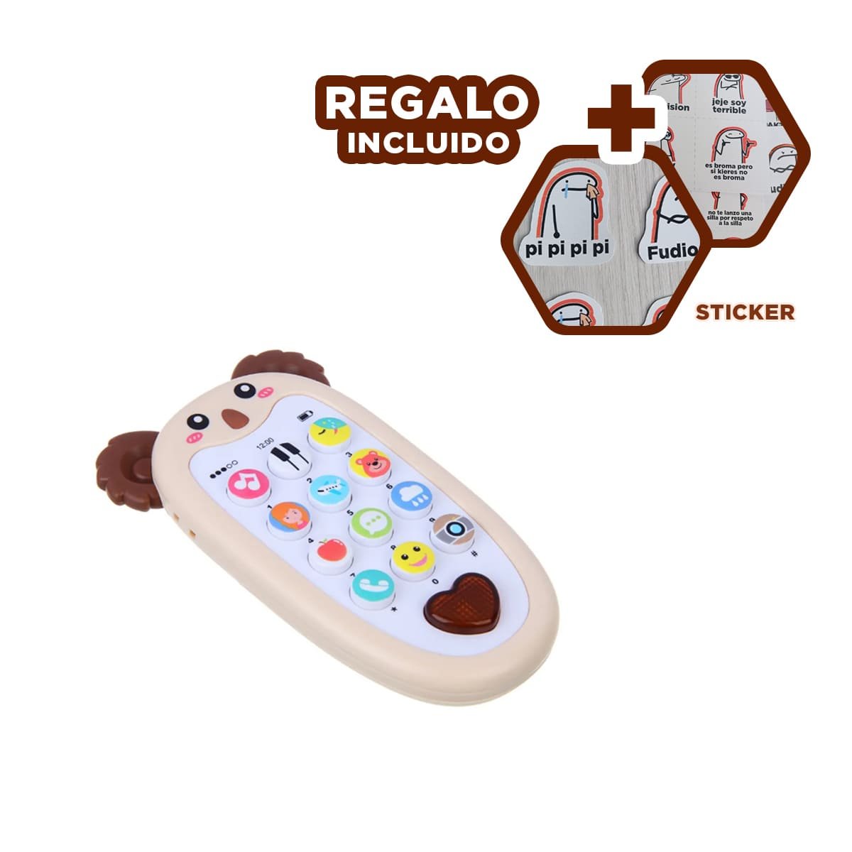 SMARTPHONE MUSICAL KOALA BILINGUE MARRON INFANTIL EDUCATIVO Y+REGALO STICKER - 1