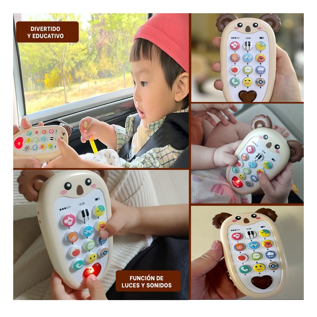 MOVIL INTERACTIVO KOALA BILINGUE MARRON MUSICAL DINAMICO Y+POST IT - 5