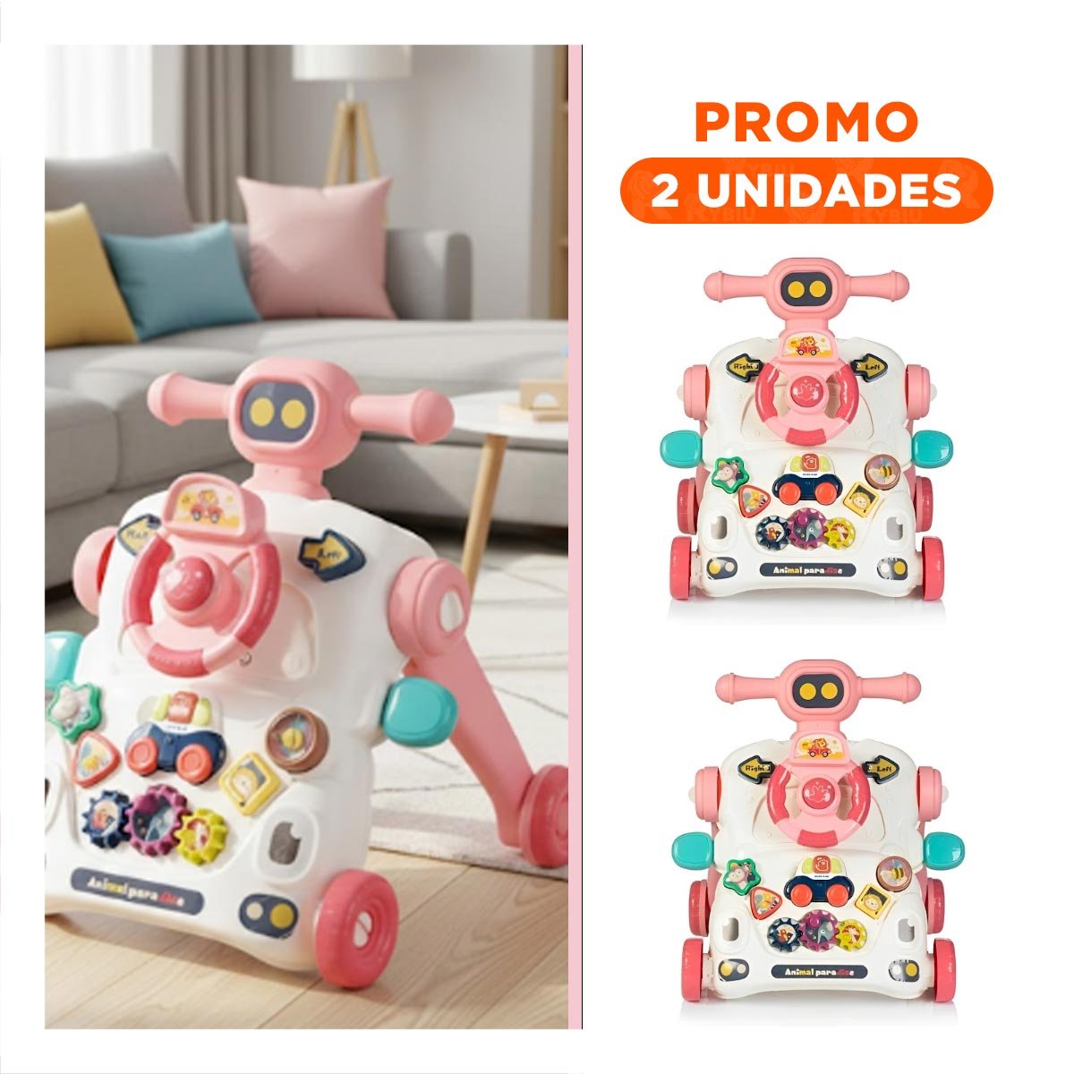 PACK2 CENTRO DE ACTIVIDADES DE TUERCAS ROSADO PARA HOGAR MODERNO - 1