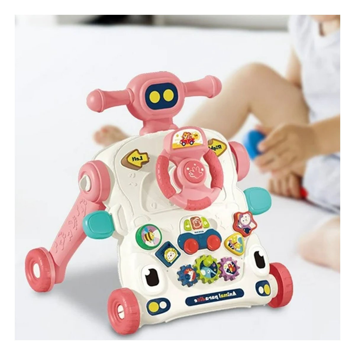 ANDADOR DE TUERCAS ROSADO PARA NINOS PEQUENOS DE LA FAMILIA Y+PAPEL REGALO - 5