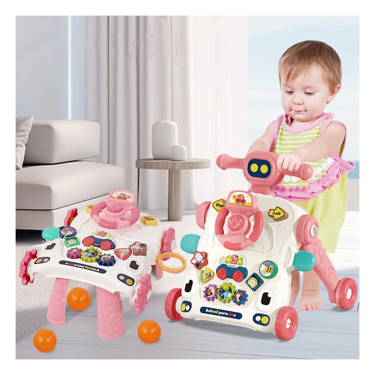 CORREPASILLOS ROSADO DE TUERCAS PARA CAMINAR Y JUGAR EN CUARTO Y+LIGAS REGALO - 1