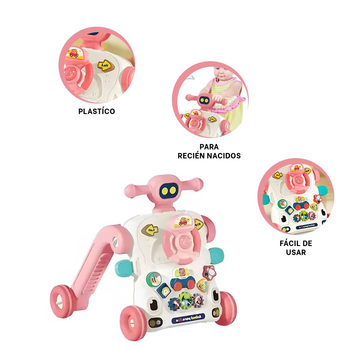 CORREPASILLOS ROSADO DE TUERCAS PARA CAMINAR Y JUGAR EN CUARTO Y+LIGAS REGALO - 3