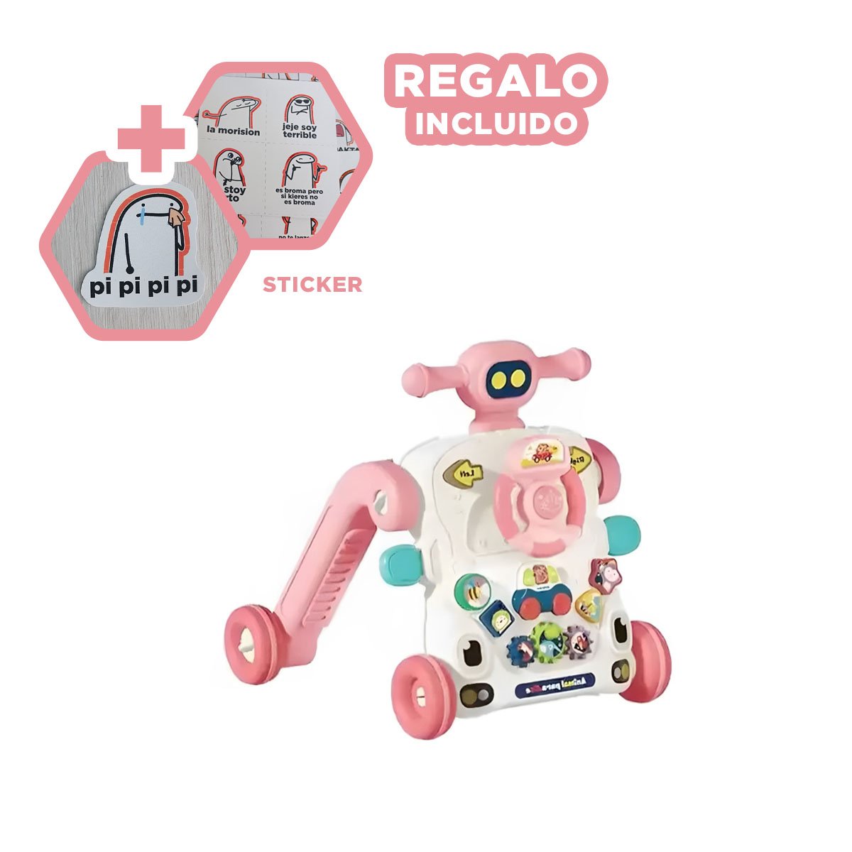 CAMINADOR INFANTIL DE TUERCAS ROSADO PARA JUEGO DIARIO EN CASA Y+REGALO STICKER - 1