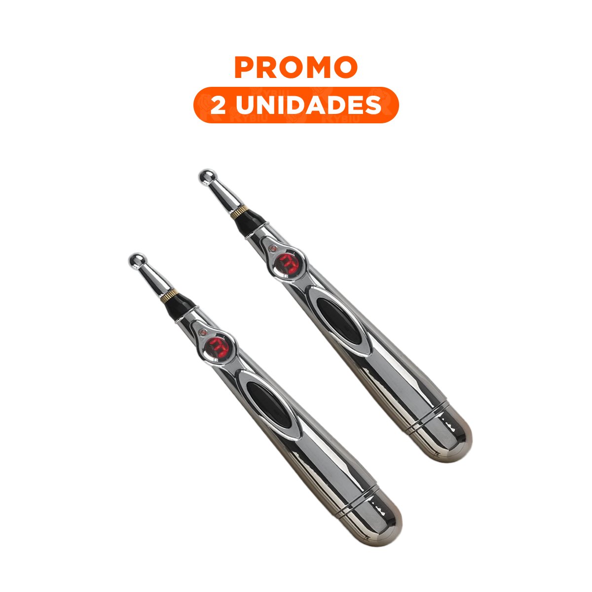 PACK2 ELEMENTO MASAJEADOR ELECTRICO DE SALUD Y BELLEZA PLATEADO CON BASE SOLIDA - 1