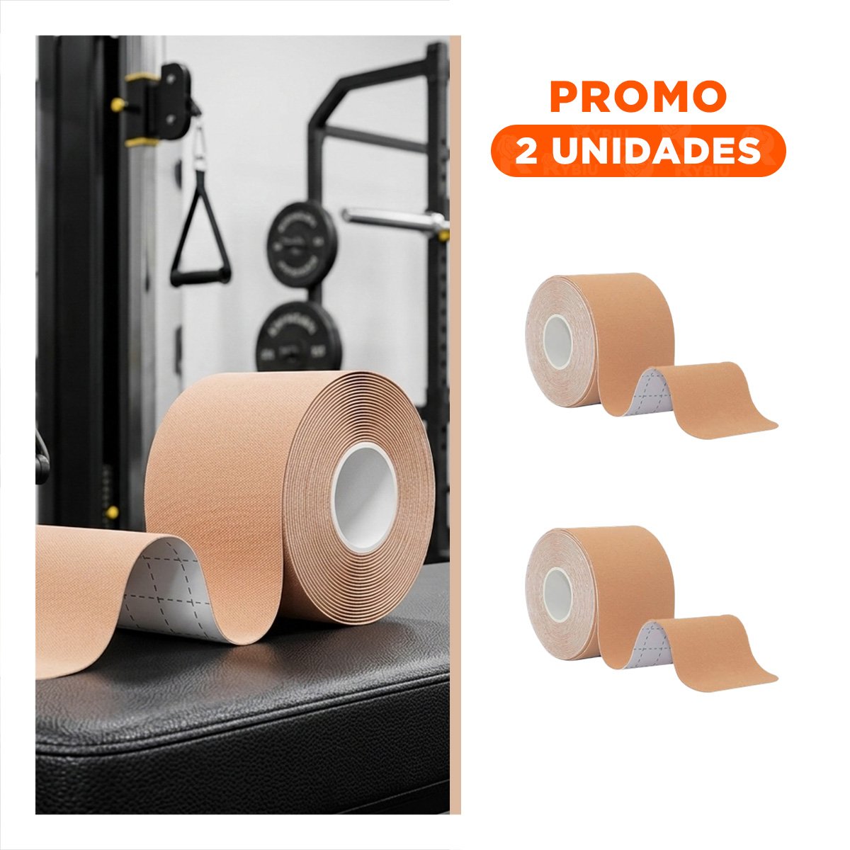 PACK2 ROLLO KINESIOLOGICO 5M X 5CM BEIGE CON ADHESION DURABLE - 1