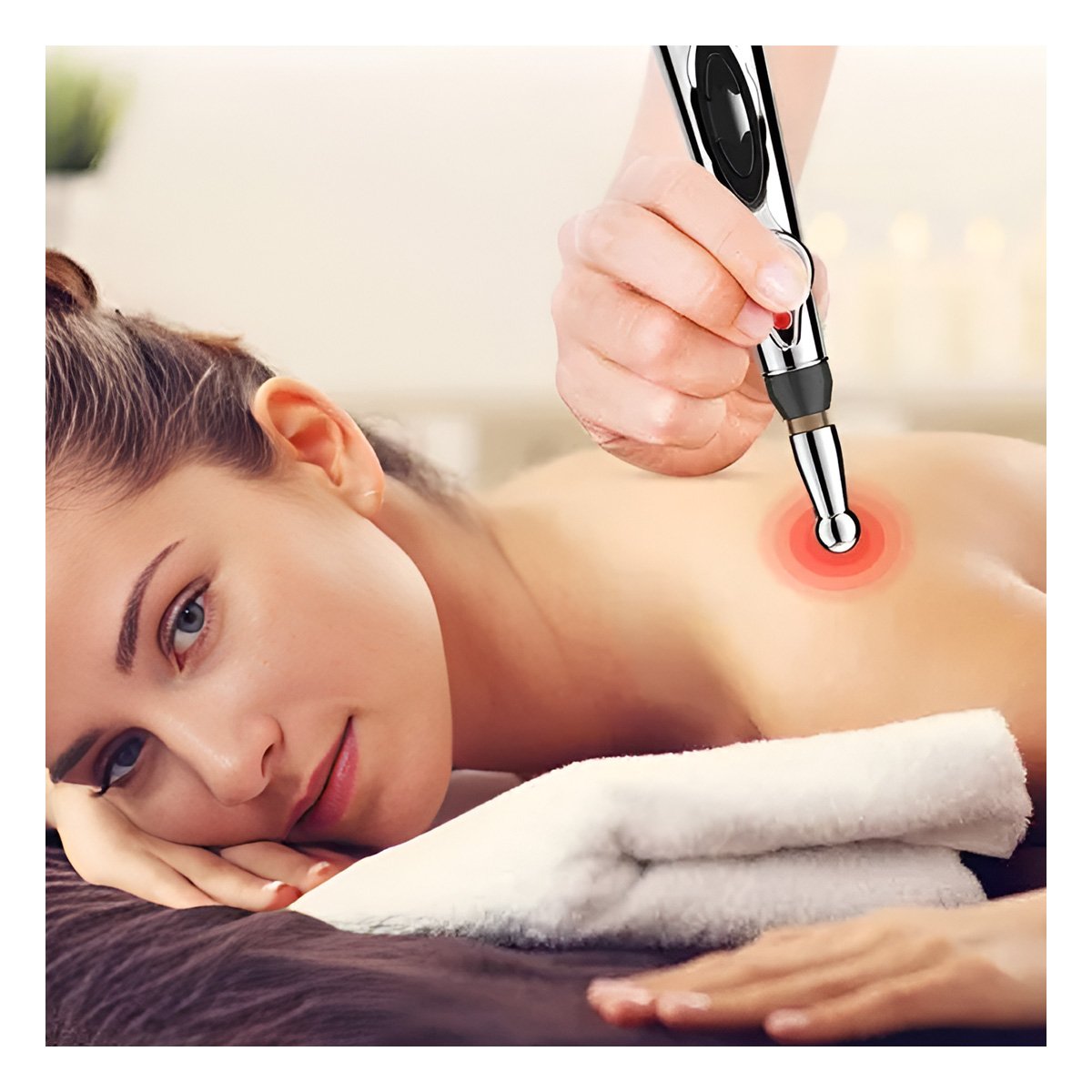 LAPIZ MASAJEADOR PORTATIL DE SALUD Y BELLEZA PLATEADO CON FORMA PRACTICA Y+LIGAS REGALO - 2