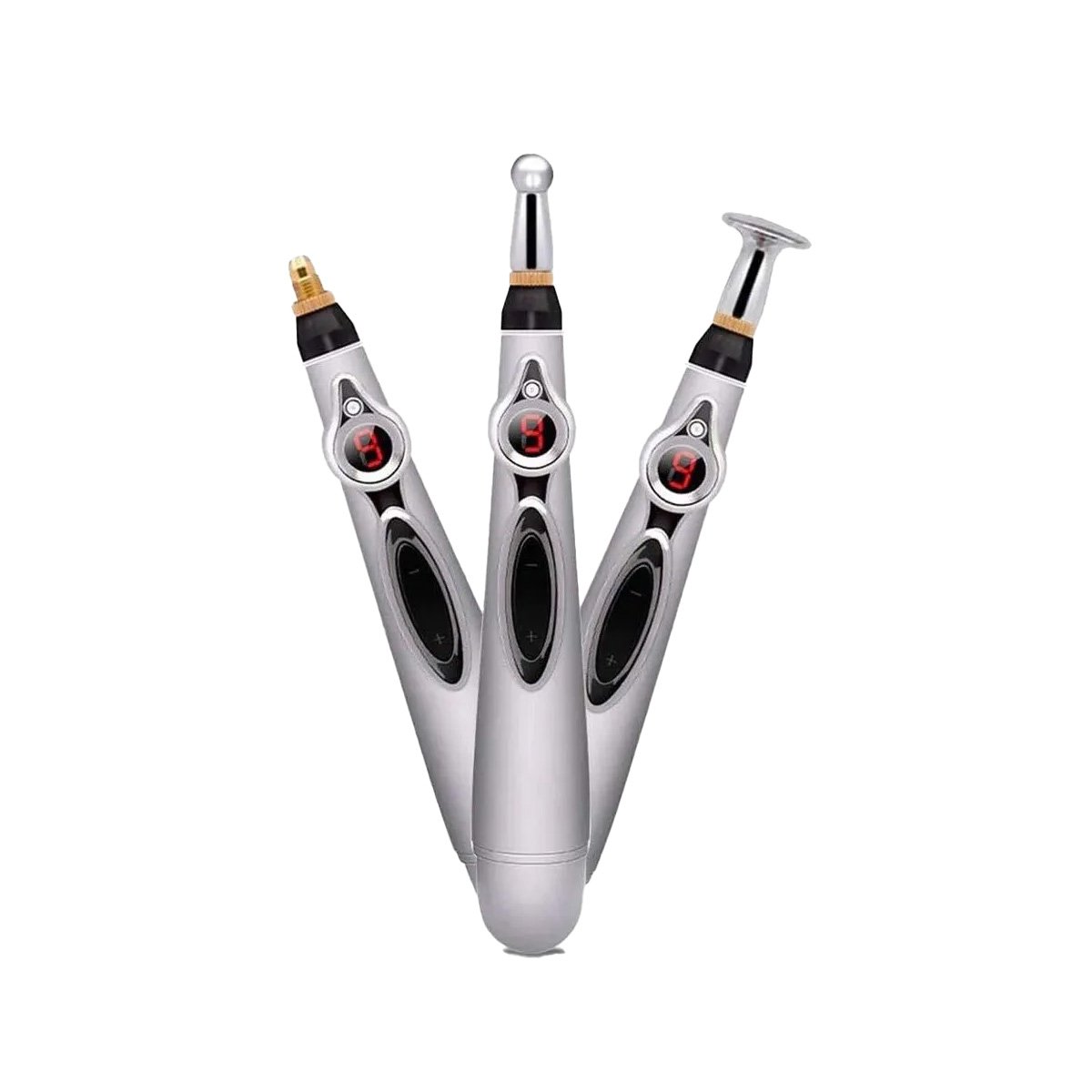 LAPIZ MASAJEADOR ELECTRICO DE SALUD Y BELLEZA PLATEADO CON BASE RESISTENTE Y+REGALO STICKER - 3