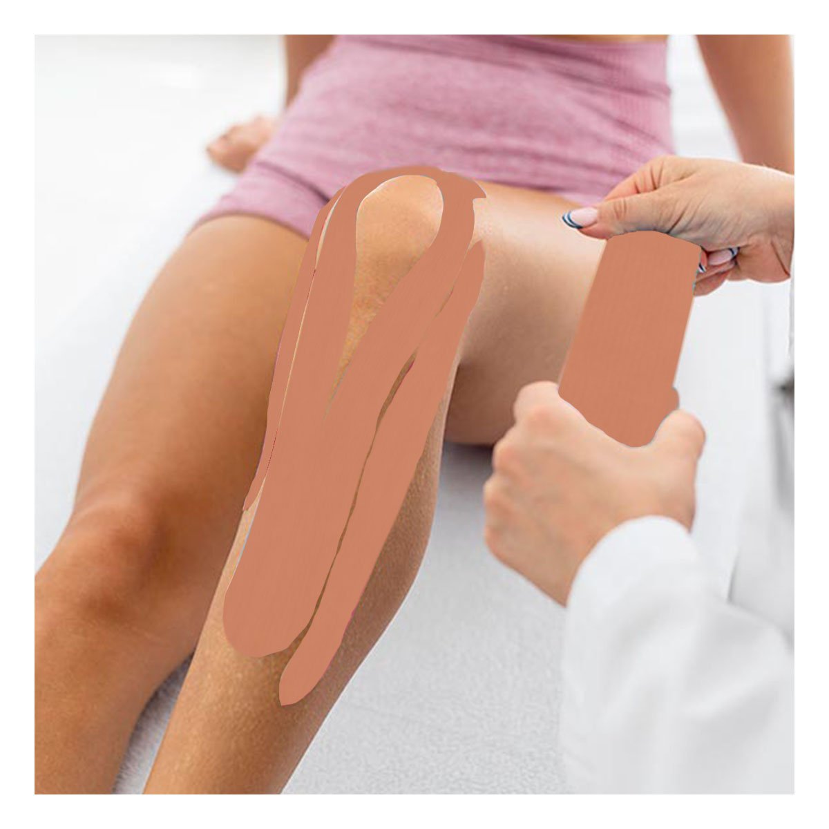 VENDAJE KINESIOLOGICO ELASTICO 5M X 5CM BEIGE CON USO DIARIO Y+LIGAS REGALO - 2
