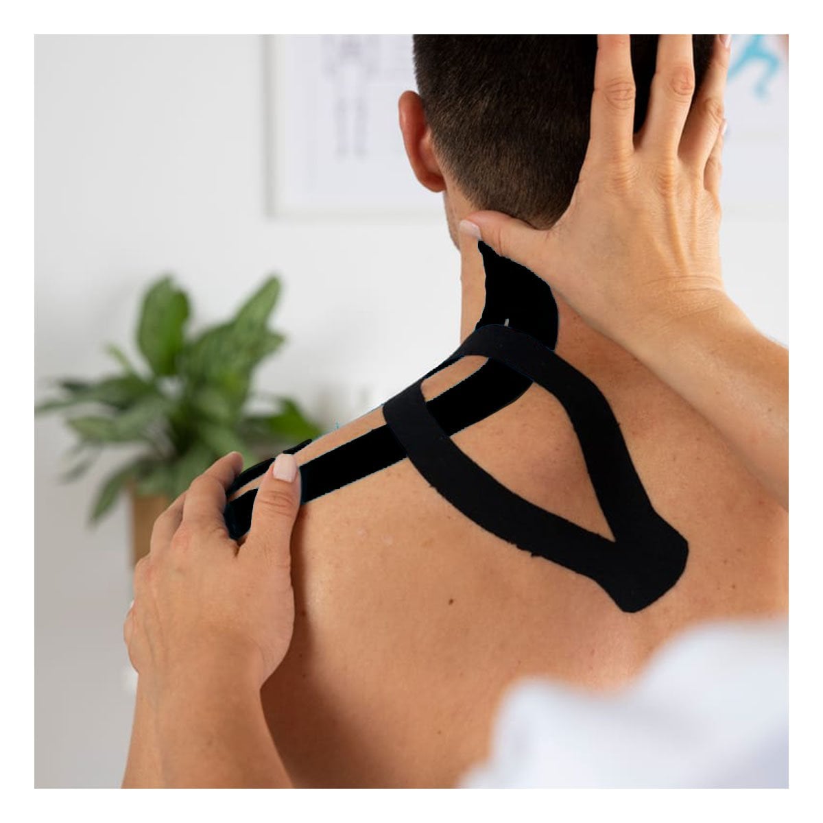 VENDAJE KINESIOLOGICO 5M X 5CM NEGRO CON ADHESION UNIFORME - 2