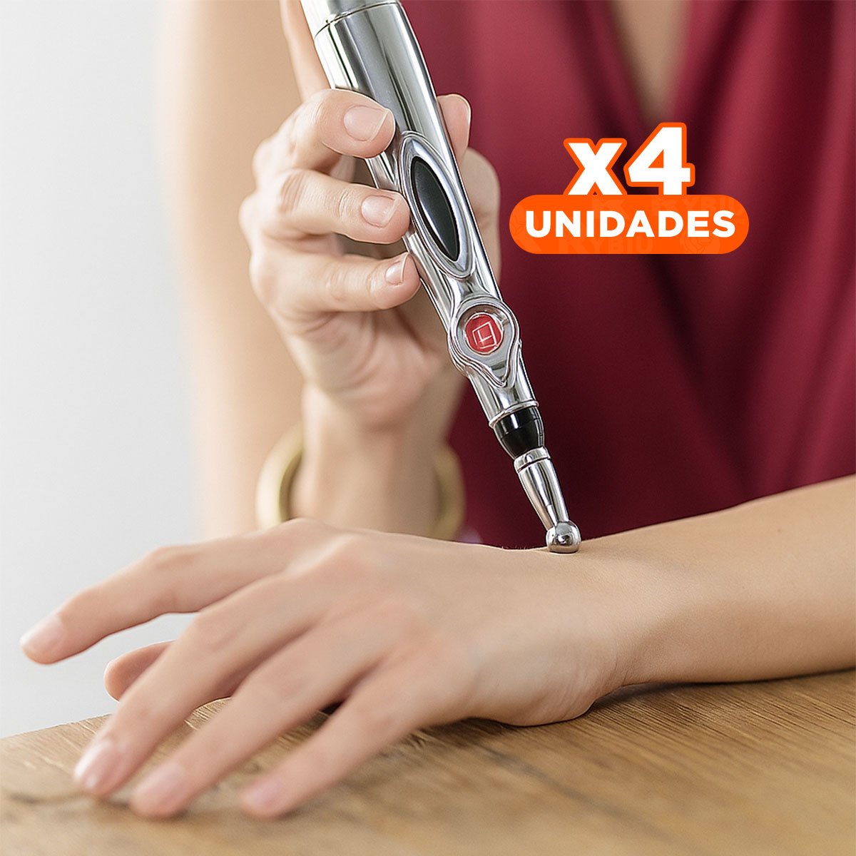 PACK4 ACCESORIO MASAJEADOR DE SALUD Y BELLEZA PLATEADO CON ESTIMULO SUAVE - 1