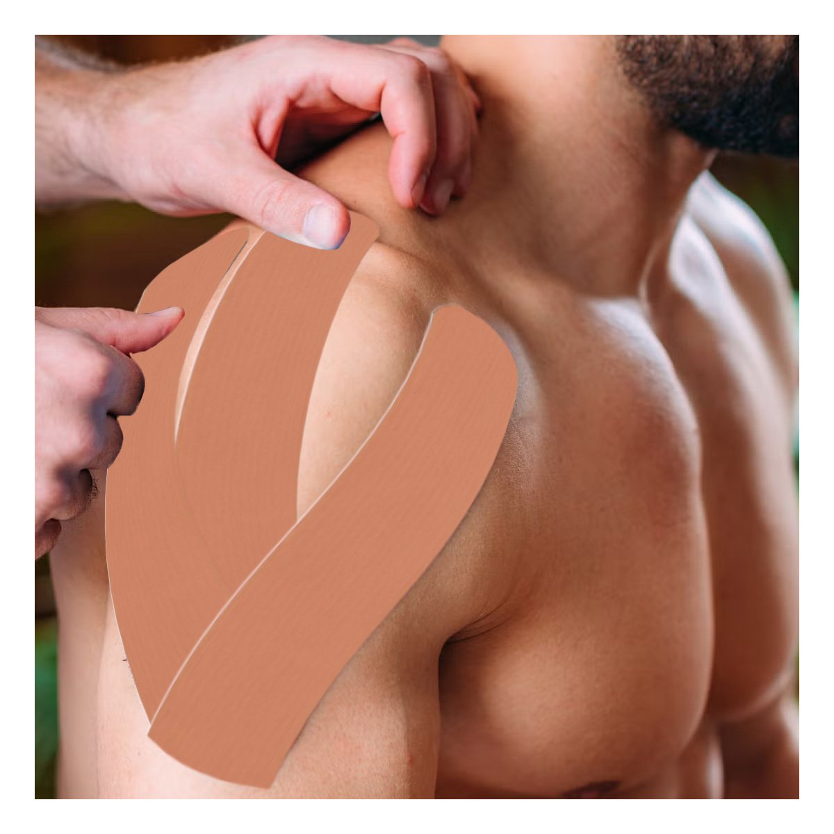 VENDAJE KINESIOLOGICO 5M X 5CM BEIGE CON ADHESION UNIFORME - 1