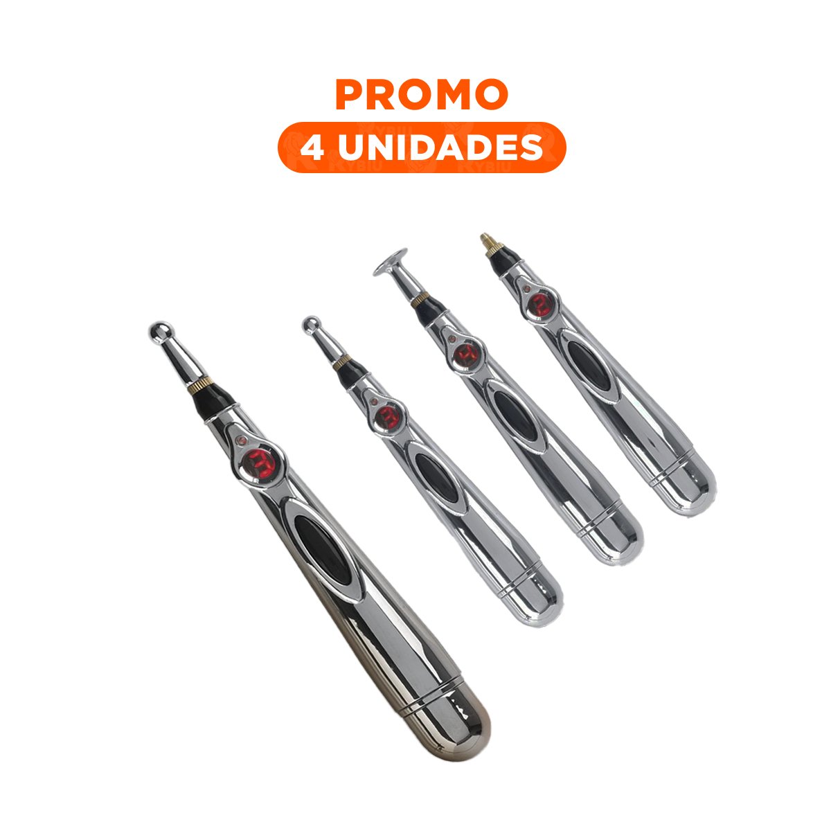 PACK4 ACCESORIO MASAJEADOR ELECTRICO DE SALUD Y BELLEZA PLATEADO Y+REGALO STICKER - 1
