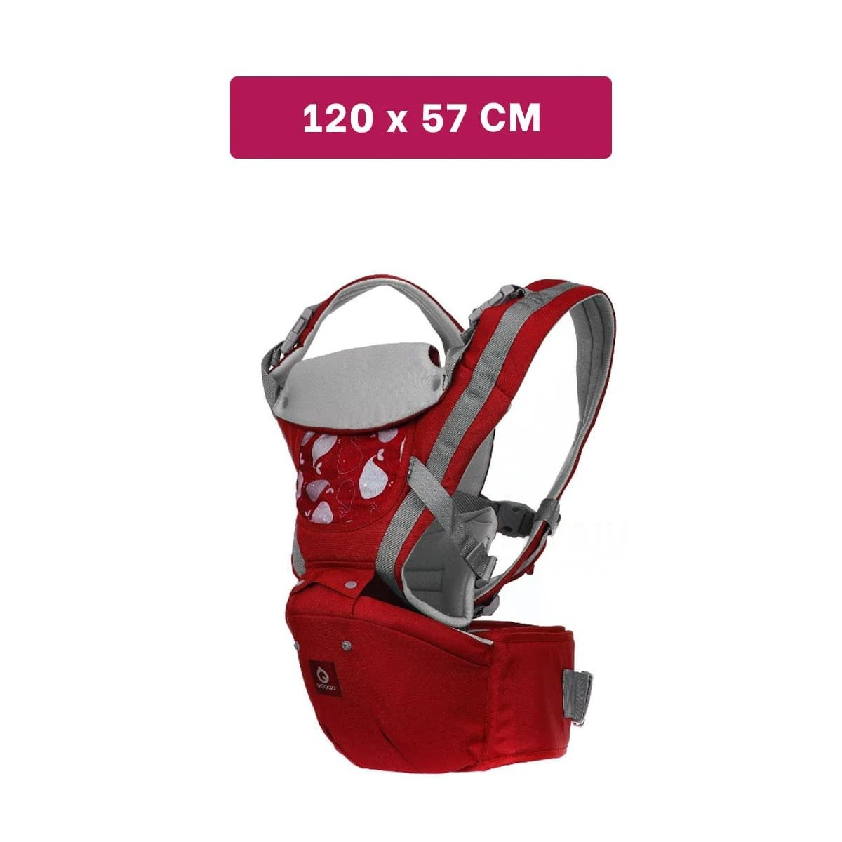 PACK4 MOCHILA PORTABEBE MODELO BALLENITA PARA BEBE GUINDA DE USO MULTIFUNCION Y+PAPEL REGALO - 4