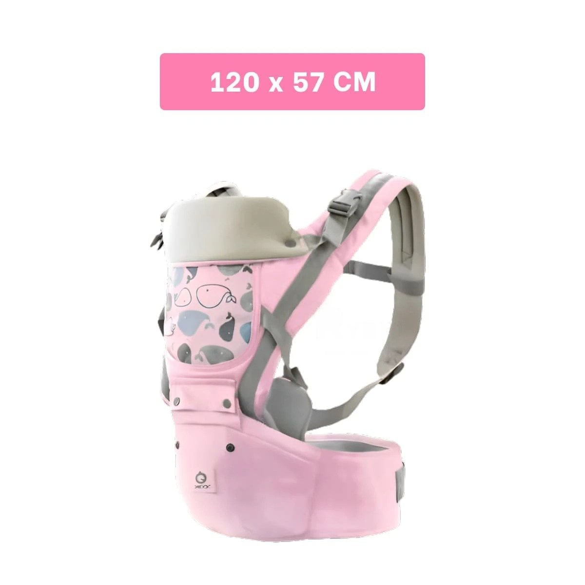 PACK2 CARGADOR DE BEBE ESTILO BALLENITA 3 EN 1 ROSADO CON BROCHE DE PRESION - 4
