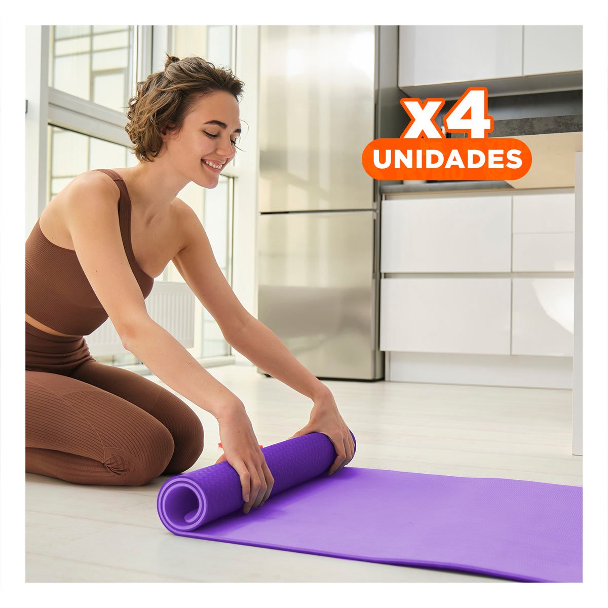 PACK4 TAPETE FITNESS 10MM ESPUMA MORADO COMODO Y DURADERO PARA ENTRENAMIENTO - 1