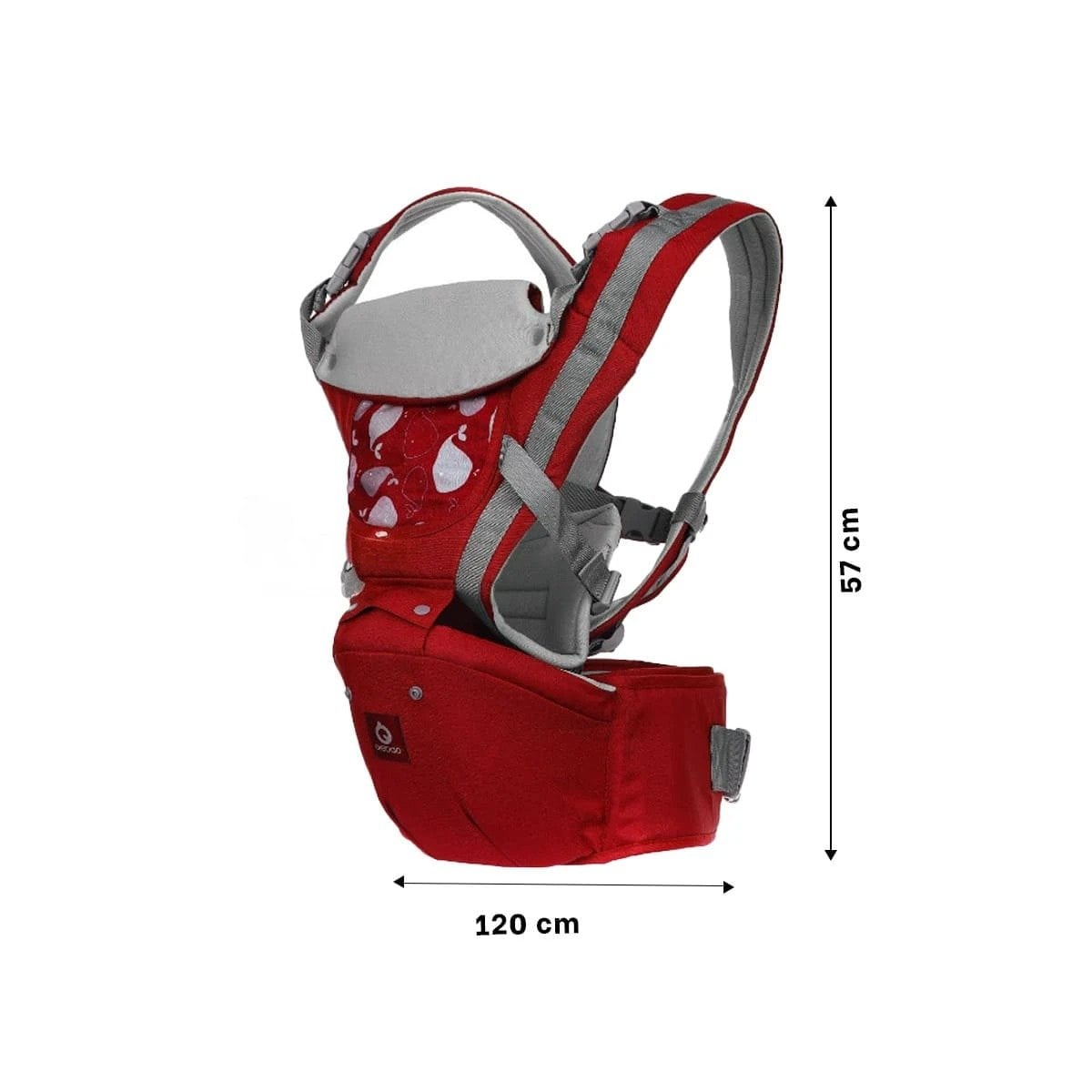 PACK4 CARGADOR DE BEBE FORMA BALLENITA 3 EN 1 GUINDA CON PROTECCION DE BEBE Y+REGALO STICKER - 4