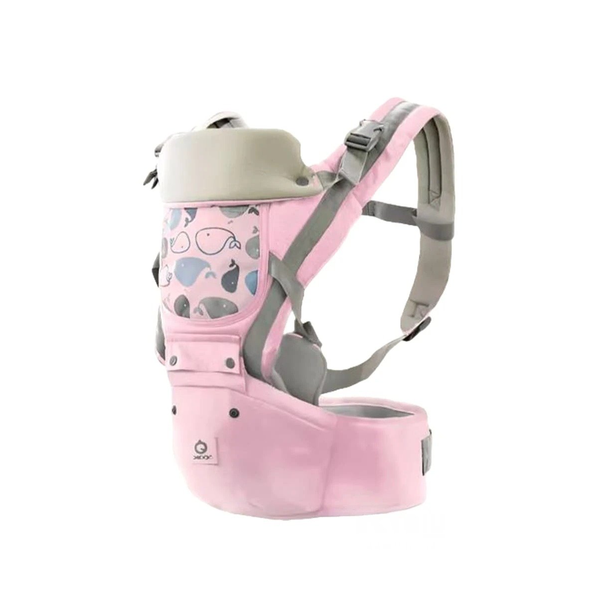 PACK4 MOCHILA PORTABEBE ESTILO BALLENITA PARA BEBE ROSADO CON SOPORTE CUELLO Y+PAPEL REGALO - 3