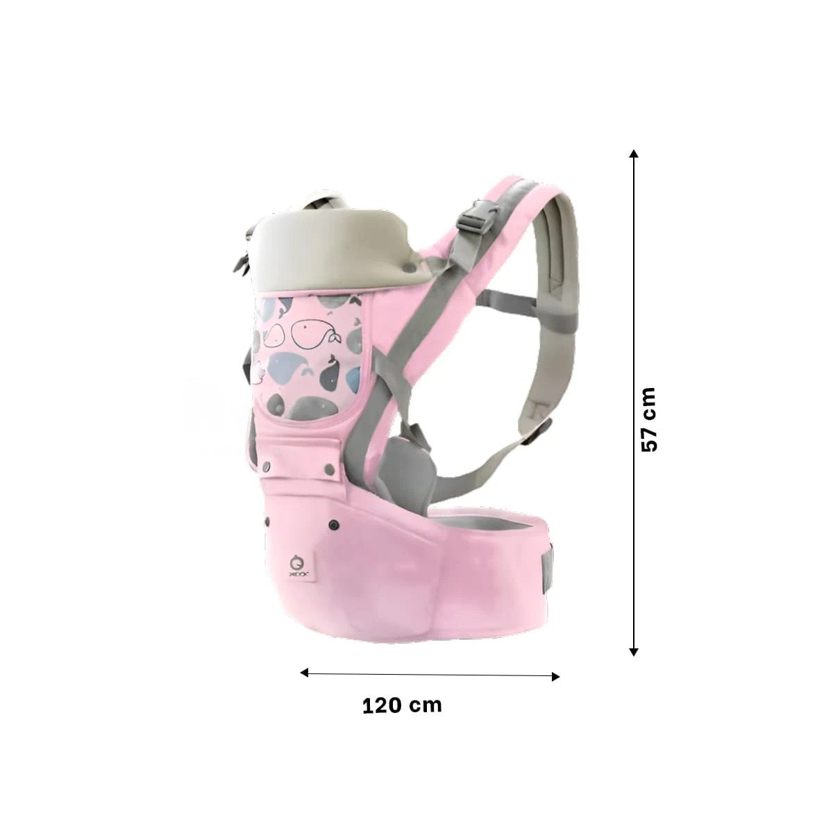 PACK4 CARGADOR DE BEBE MODELO BALLENITA 3 EN 1 ROSADO CON RELLENO ACOLCHADO Y+REGALO STICKER - 4