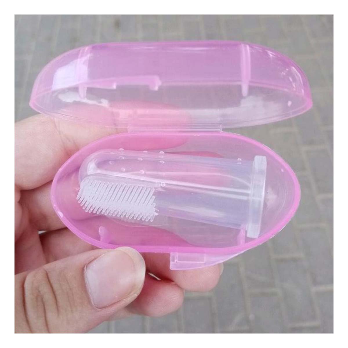 PACK6 CUIDADO SILICONA FORMA DEDAL PARA BEBE CON ESTUCHE ROSA DE VARIEDAD - 5