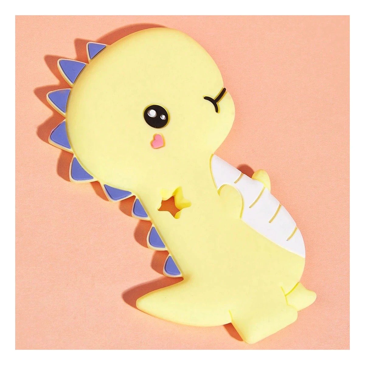 PACK6 JUGUETE SILICONA MODELO DINOSAURIO PARA BEBE AMARILLO DE RESISTENCIA ALTA - 3