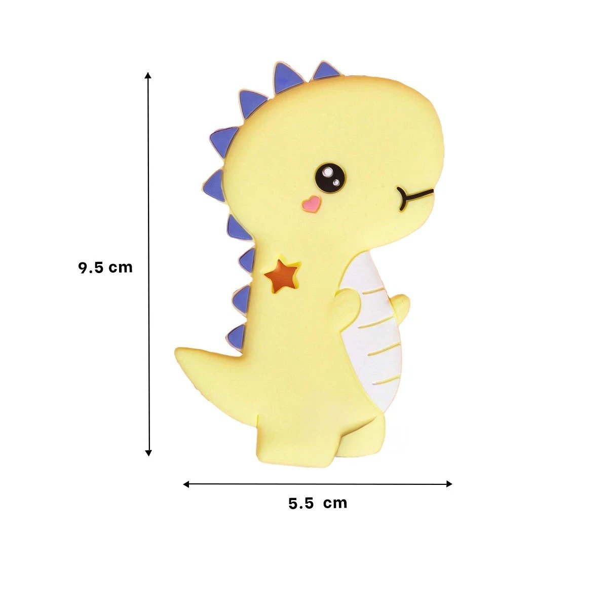 PACK6 JUGUETE SILICONA MODELO DINOSAURIO PARA BEBE AMARILLO DE RESISTENCIA ALTA - 4