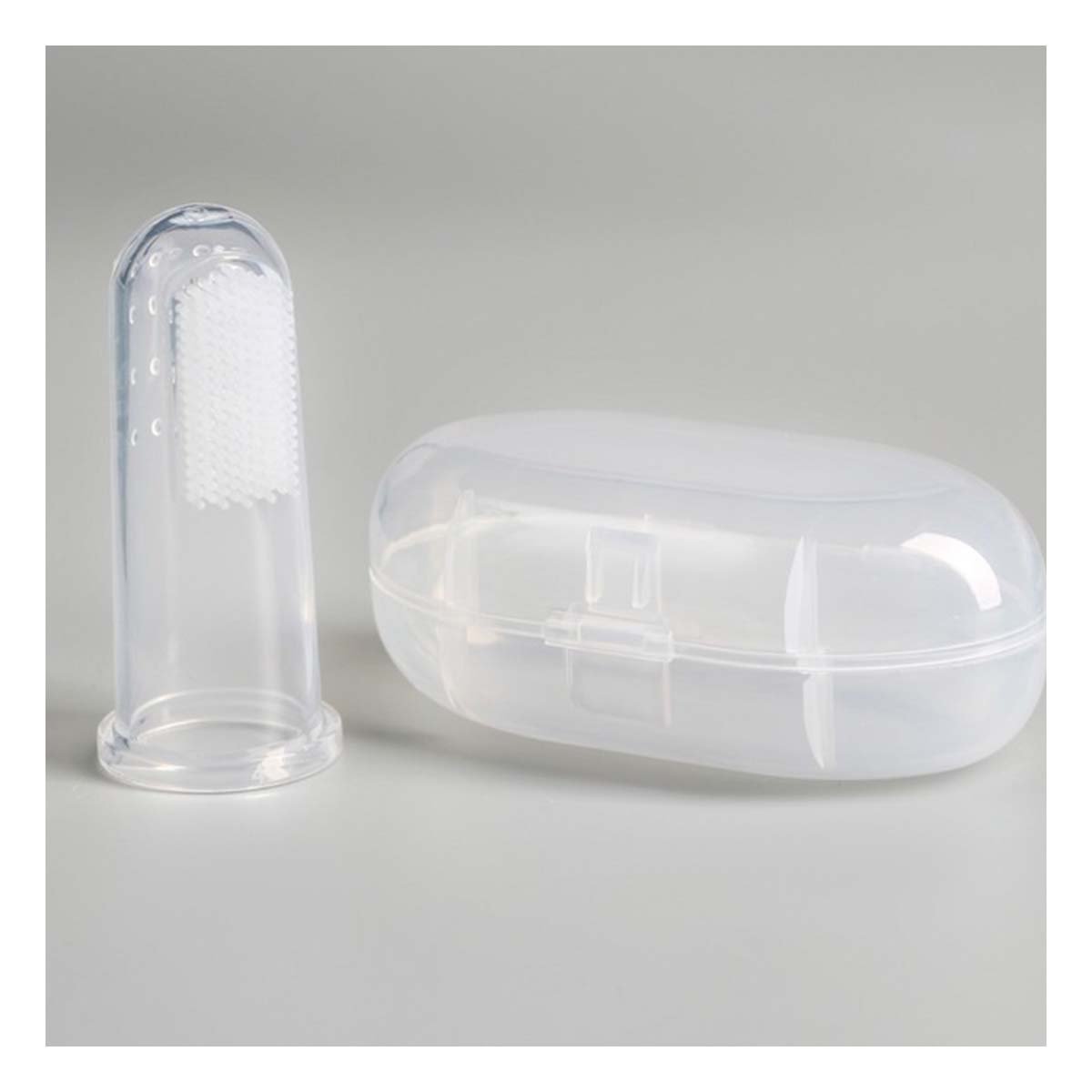 PACK2 MASAJEADOR SILICONA FORMA DEDAL PARA BEBE CON ESTUCHE DE NOVEDAD - 5