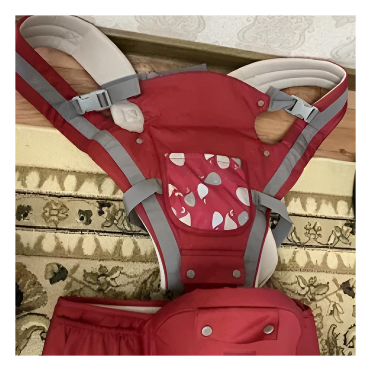 PACK2 ASIENTO PORTABEBE FORMA BALLENITA PARA BEBE GUINDA DE DISTRIBUCION PESO Y+PAPEL REGALO - 5