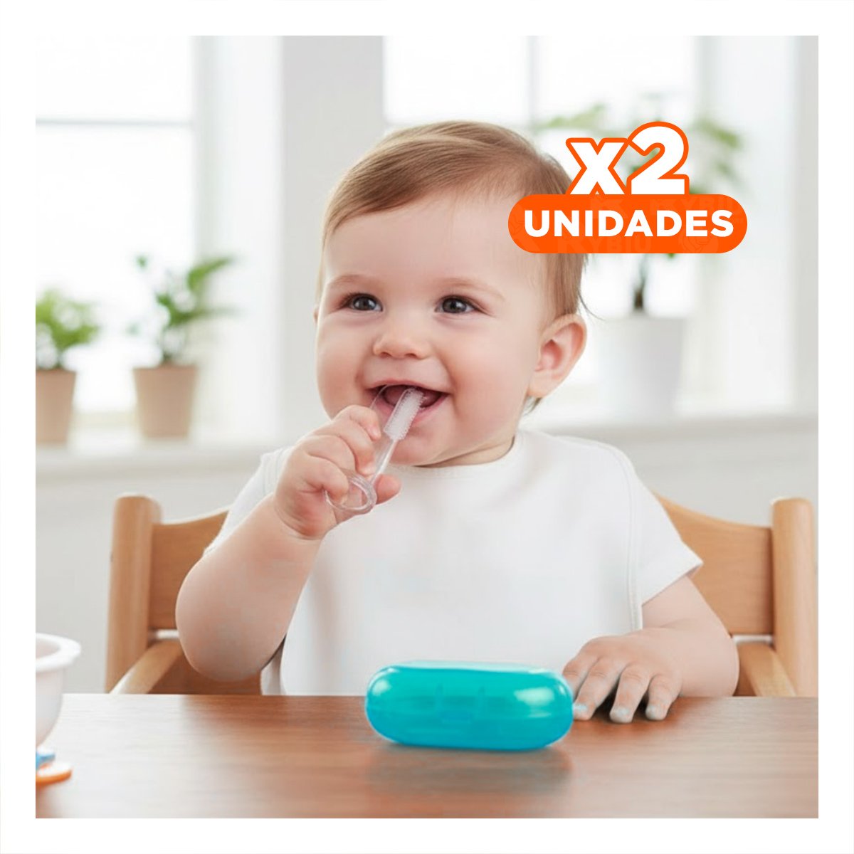 PACK2 LIMPIADOR ENCIAS DISENO DEDAL PARA BEBE CON ESTUCHE AZUL CON FIRMEZA Y+REGALO STICKER - 1
