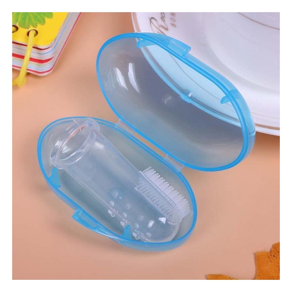 PACK2 CUIDADO BUCAL MODELO DEDAL PARA BEBE CON ESTUCHE AZUL DE PRACTICIDAD - 3