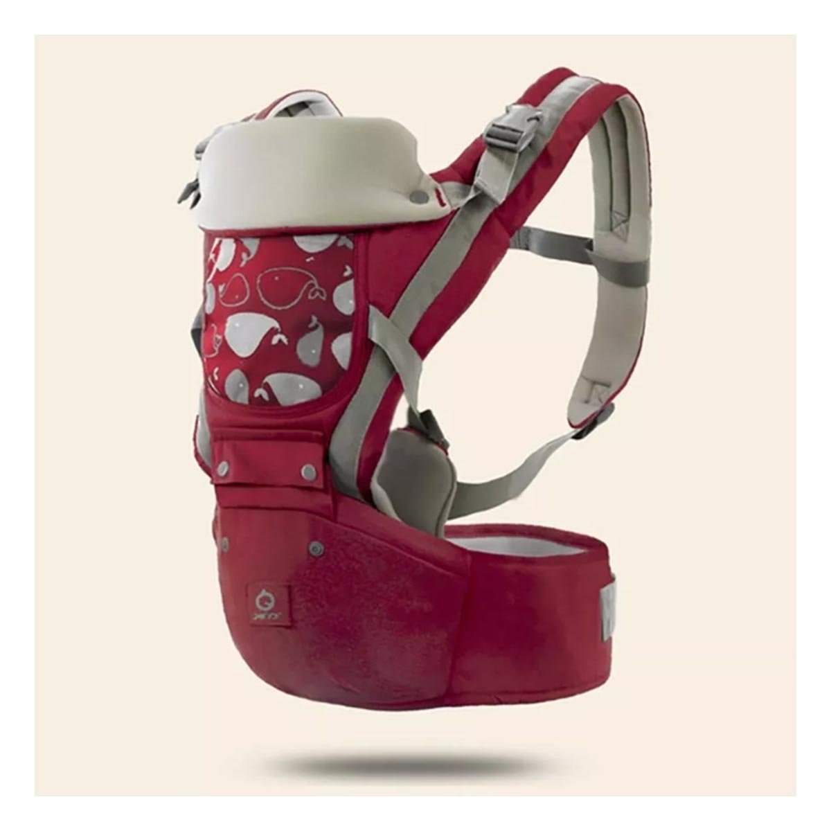 PACK2 CARGADOR DE BEBE MODELO BALLENITA 3 EN 1 GUINDA CON REPOSACABEZA COMODO - 2