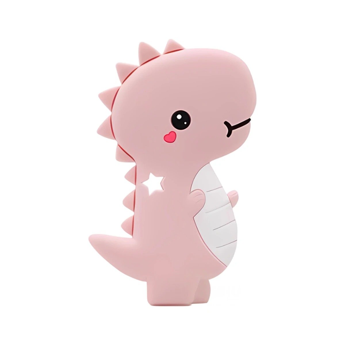PACK12 LIMPIADOR SILICONA DISENO DINOSAURIO PARA BEBE ROSADO DE GOMA Y+REGALO STICKER - 2