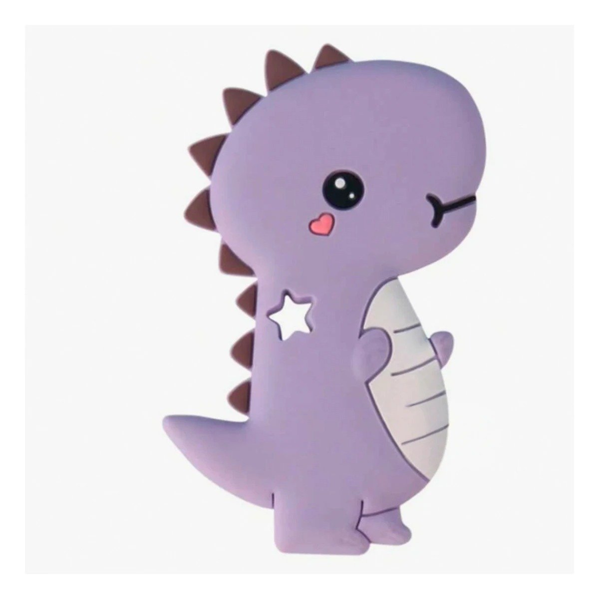 PACK12 LIMPIADOR SILICONA DISENO DINOSAURIO PARA BEBE LILA DE GOMA RESISTENTE Y+REGALO STICKER - 2