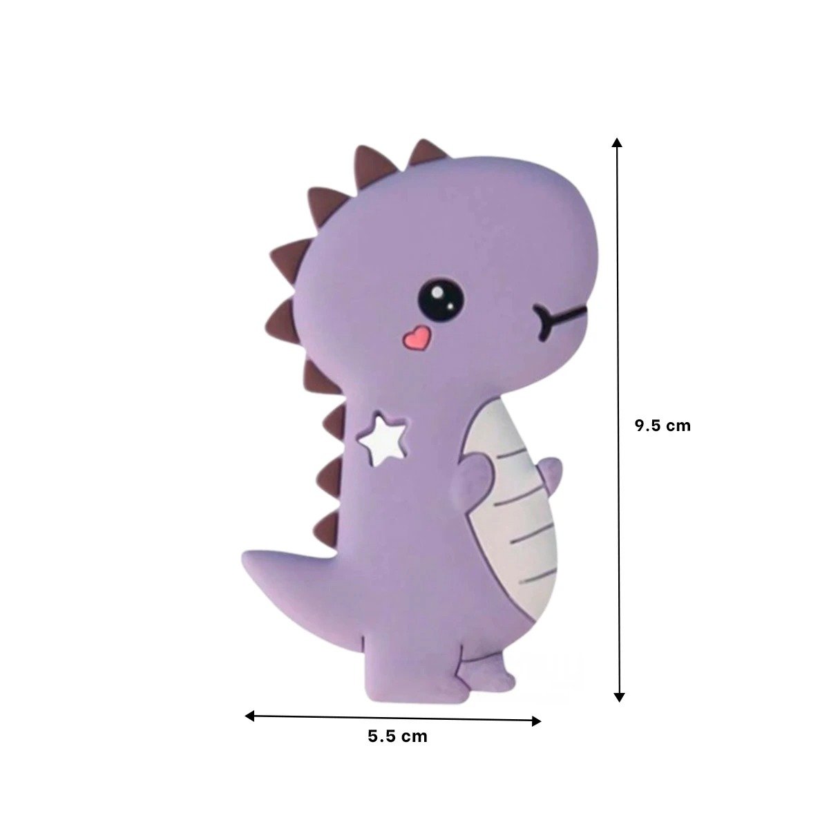 PACK12 LIMPIADOR SILICONA DISENO DINOSAURIO PARA BEBE LILA DE GOMA RESISTENTE Y+REGALO STICKER - 4