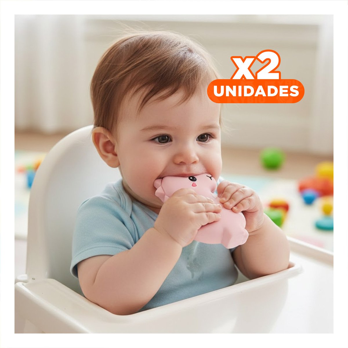 PACK2 RASCADOR SILICONA FORMA DINOSAURIO PARA BEBE ROSADO DE DISENO DIVERTIDO Y+REGALO STICKER - 1