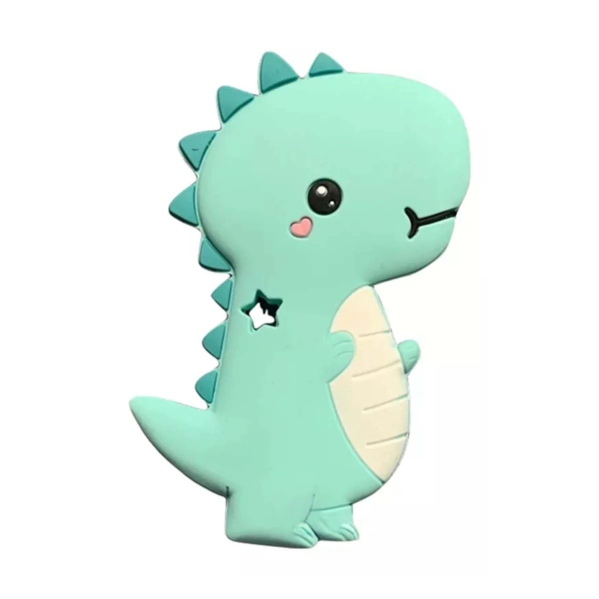 PACK12 LIMPIADOR SILICONA DISENO DINOSAURIO PARA BEBE VERDE DE GOMA RESISTENTE Y+REGALO STICKER - 2