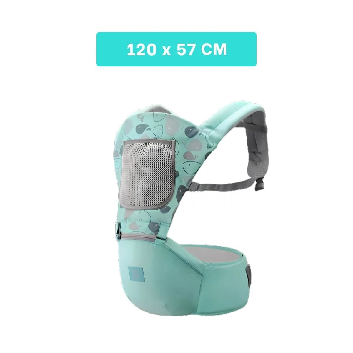 PACK2 CANGURO ERGONOMICO FORMA BALLENITA PARA BEBE VERDE DE ESTRUCTURA FIRME - 4