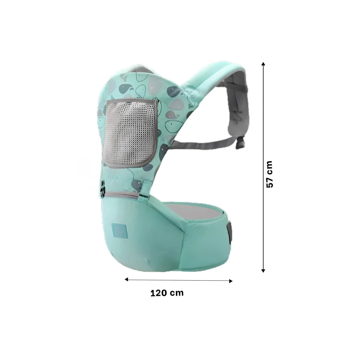 PACK4 ASIENTO PORTABEBE MODELO BALLENITA PARA BEBE VERDE DE CINTURON AJUSTE - 4
