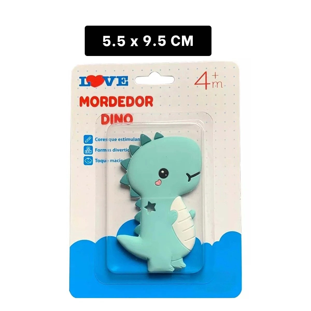 PACK12 JUGUETE SILICONA FORMA DINOSAURIO PARA BEBE VERDE CON FORMA ANIMAL Y+PAPEL REGALO - 4