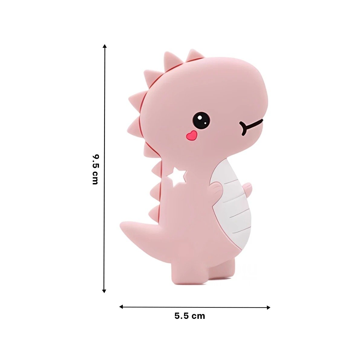 PACK12 ACCESORIO SILICONA MODELO DINOSAURIO PARA BEBE ROSADO PARA MASAJE BUCAL - 4