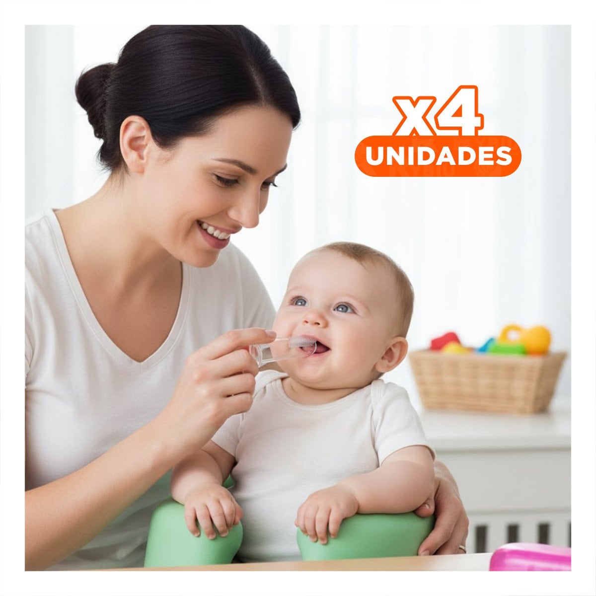 PACK4 LIMPIADOR ENCIAS DISENO DEDAL PARA BEBE CON ESTUCHE ROSA CON FIRMEZA - 1