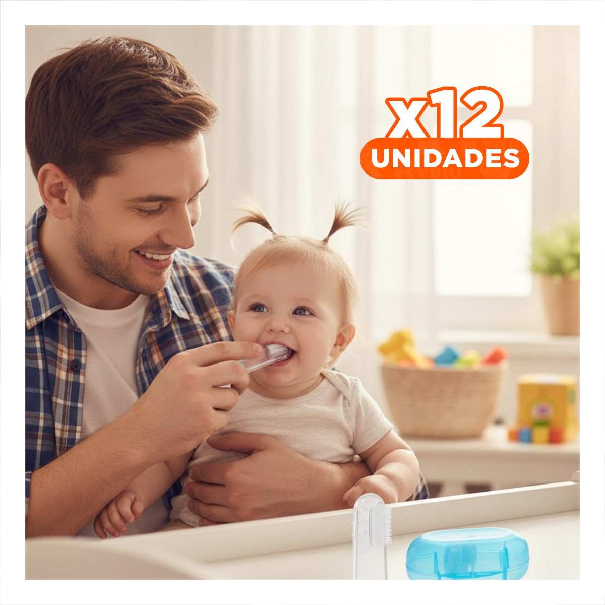 PACK12 ACCESORIO BUCAL FORMA DEDAL PARA BEBE CON ESTUCHE AZUL PARA INFANCIA - 1